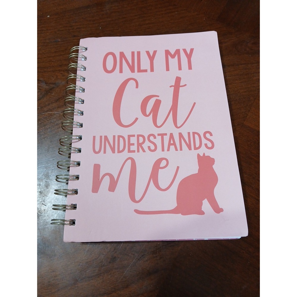 Only My Cat Understands Me Journal Peach Orange Hardcover Medium Spiral Blank